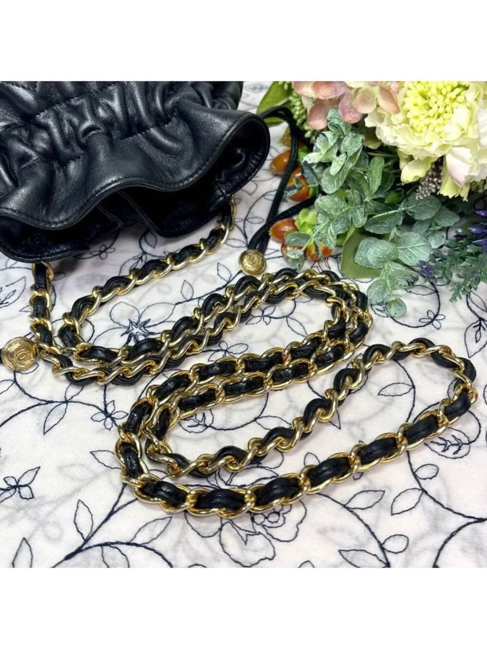 Chanel Quilted Drawstring Vintage Shoulder